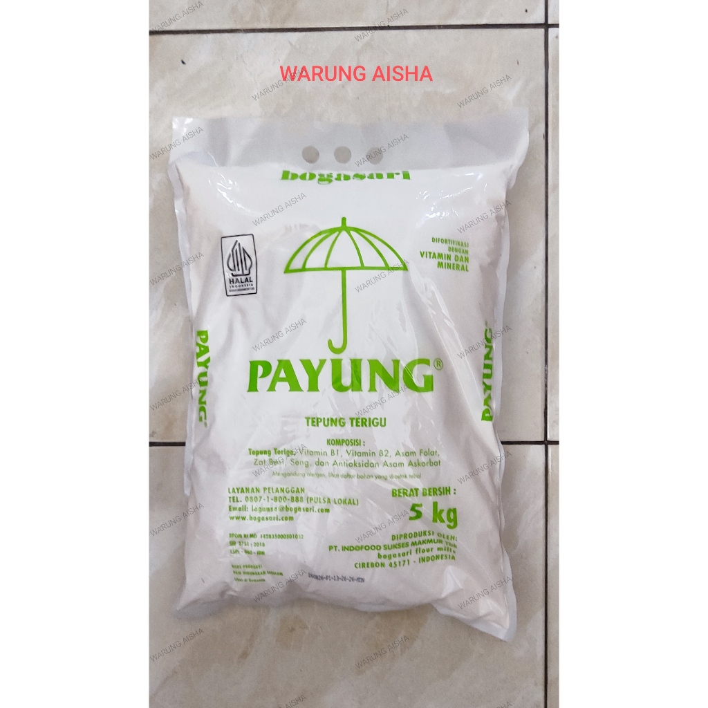 

Tepung Terigu Bogasari Cap Payung 5 Kg