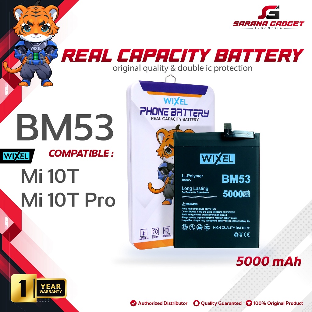 WIXEL Baterai XiaoMi Mi10T / Mi 10T Pro BM53 Double Power Real Capacity Original Batre Batrai Batter