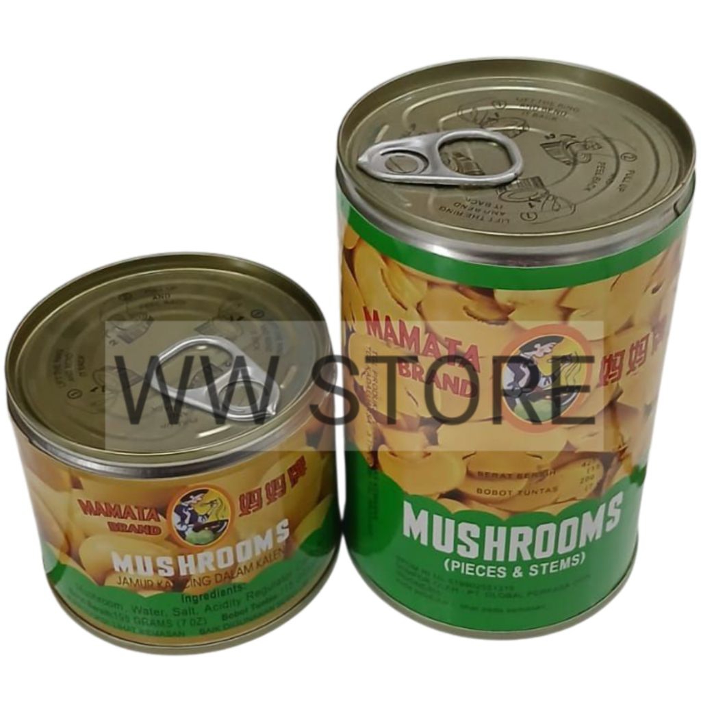 

Jamur kancing utuh dalam larutan garam halal MUI MAMATA BRAND Button MUSHROOMS Mushroom kaleng can 115g 425g