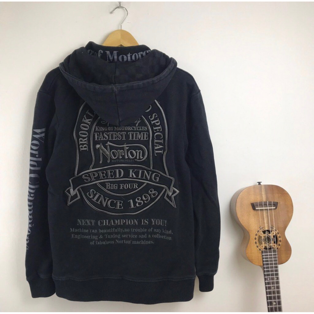 Norton Motorcycles Half Zip Hoodie Embroidery