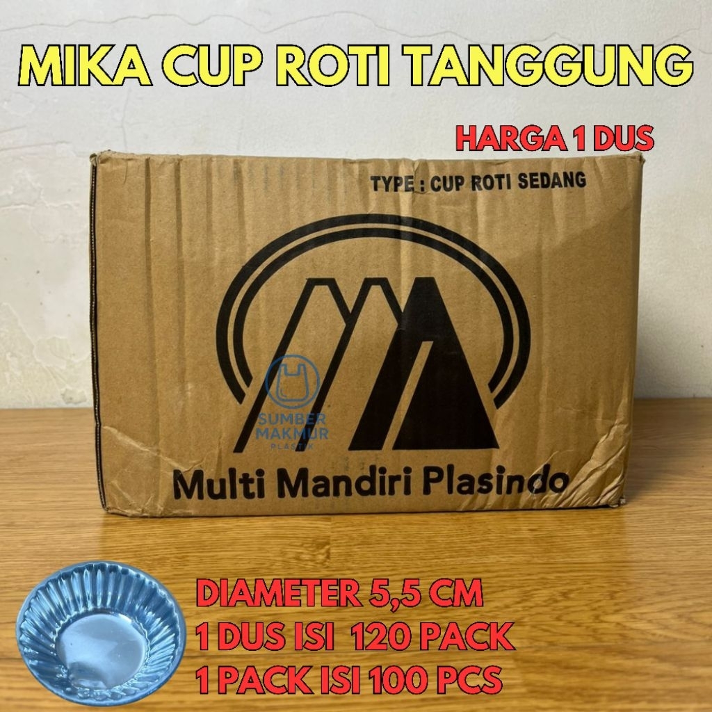 Mika Cup Roti Tanggung / Mika Cup Tart Susu / Mika Cup Kue / Mika Cup Telur 1 Dus Isi 120 Pack