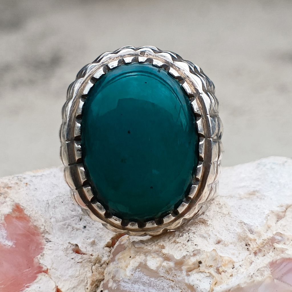 bacan Doko top kristal ring perak handmade