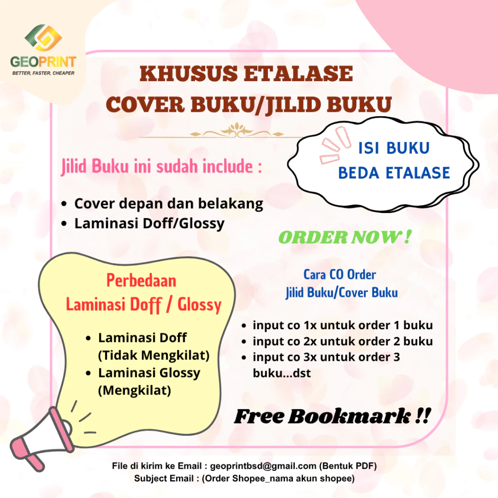 

Jilid Buku Satuan/Harga Murah/Include Laminasi/shrink (45 Lebih)