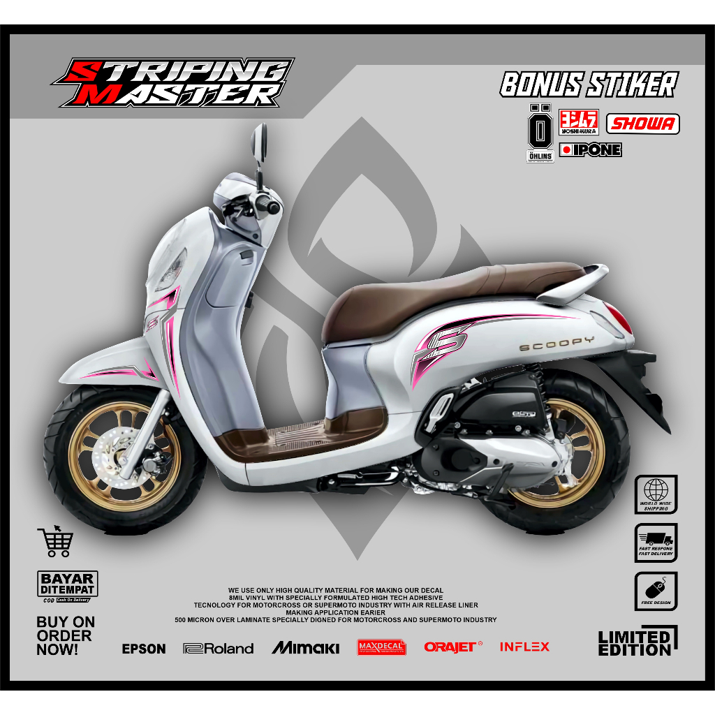 Striping scoopy transparan uv simple keren