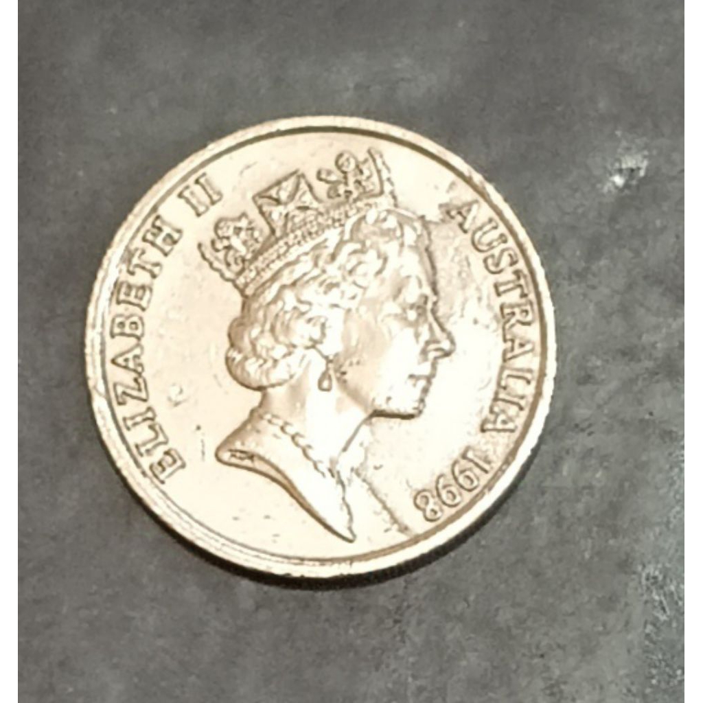 koin Australia 10 cents (Elizabeth 2) tahun 1998..