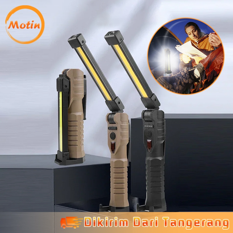 Senter Worklight Lampu Senter LED Lipat Lampu Magnet COB Charger Lampu