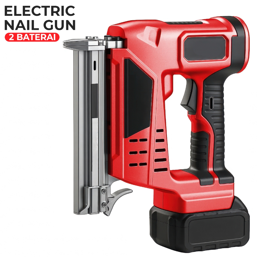 

Stapler Elektrik dengan 2 Baterai 48V Electric Nail Gun Cordless 2in1 untuk Proyek DIY - 6854