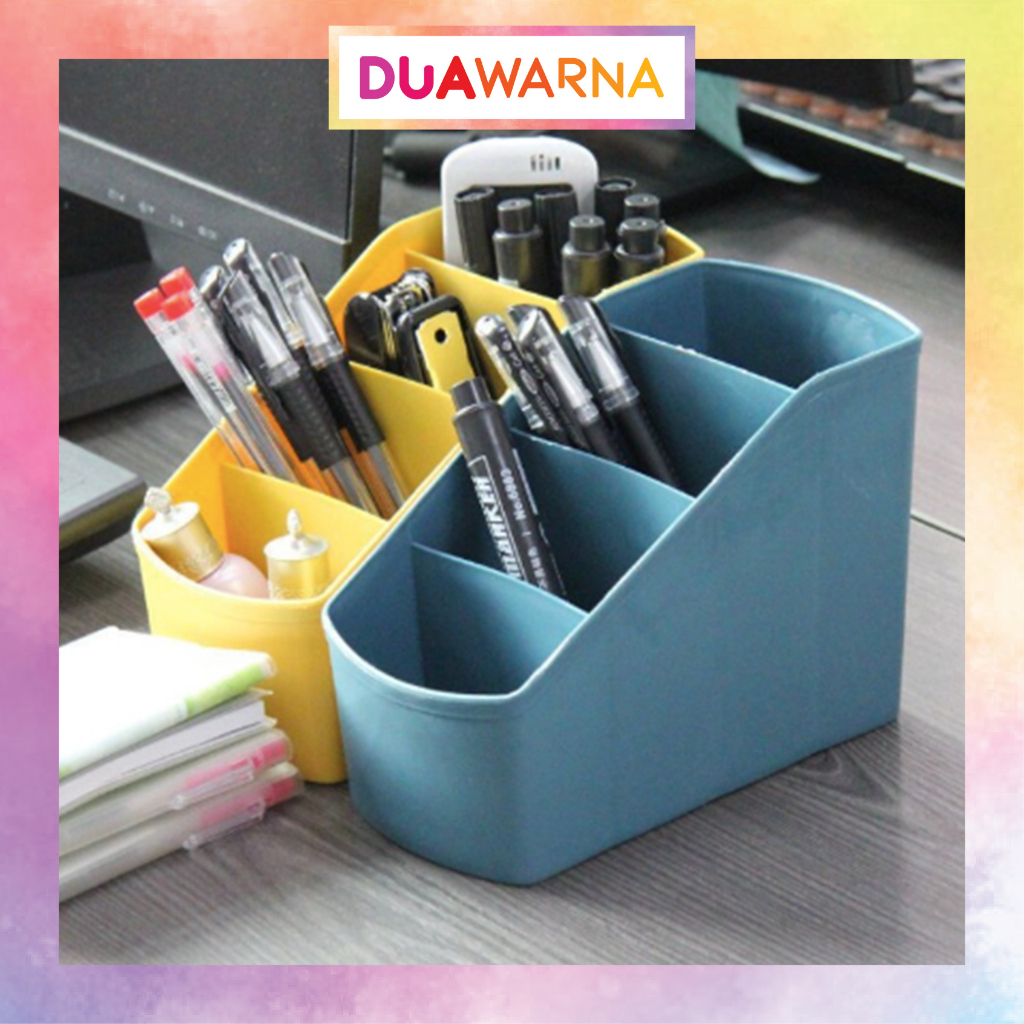 

DuaWarna Rak ATK Meja Kantor Kotak Penyimpanan Alat Tulis Kantor Rak Organizer Tempat Pulpen