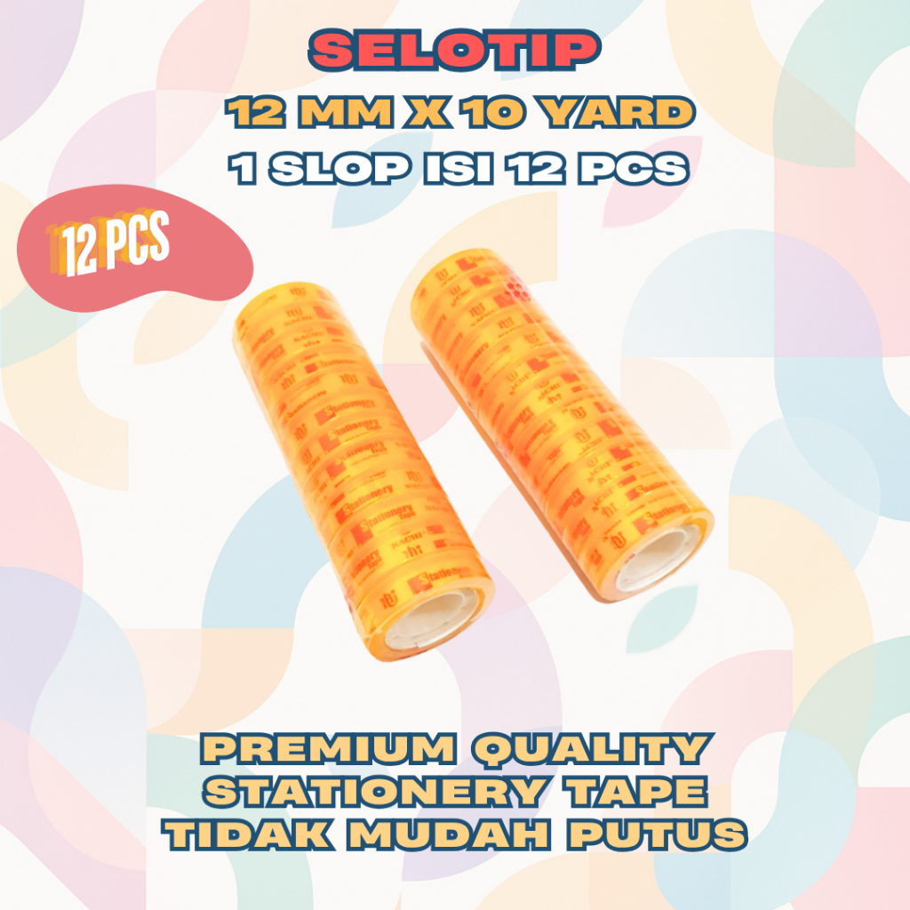 

(Isi 12 pcs) MANNA Selotip Stationery Tape 12MM x 10 METER EXCELINDO PREMIUM QUALITY