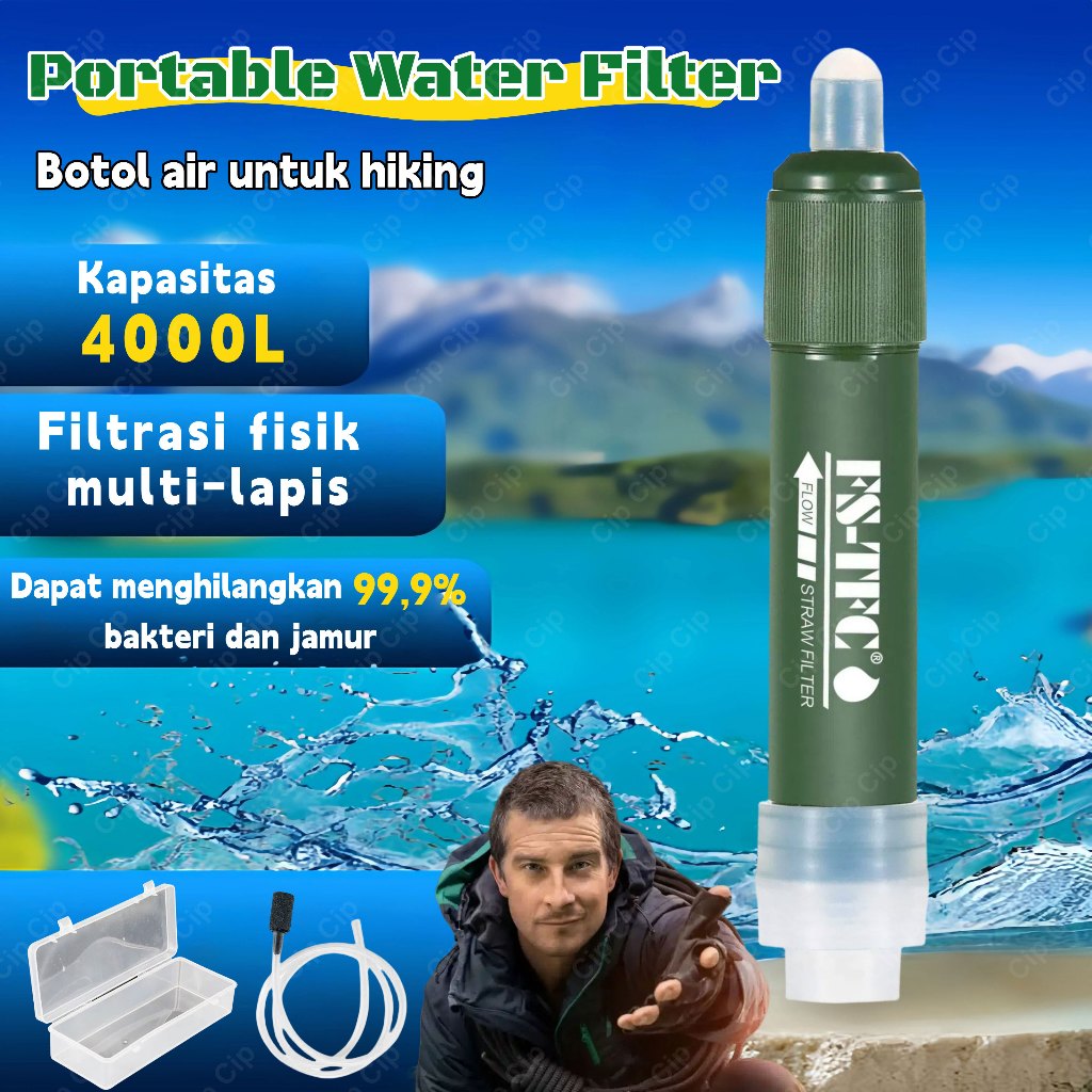 【COD】 Portable Water Filter 4000L Straw Personal Filter Air Filter Air Darurat Lapangan Siap Minum P