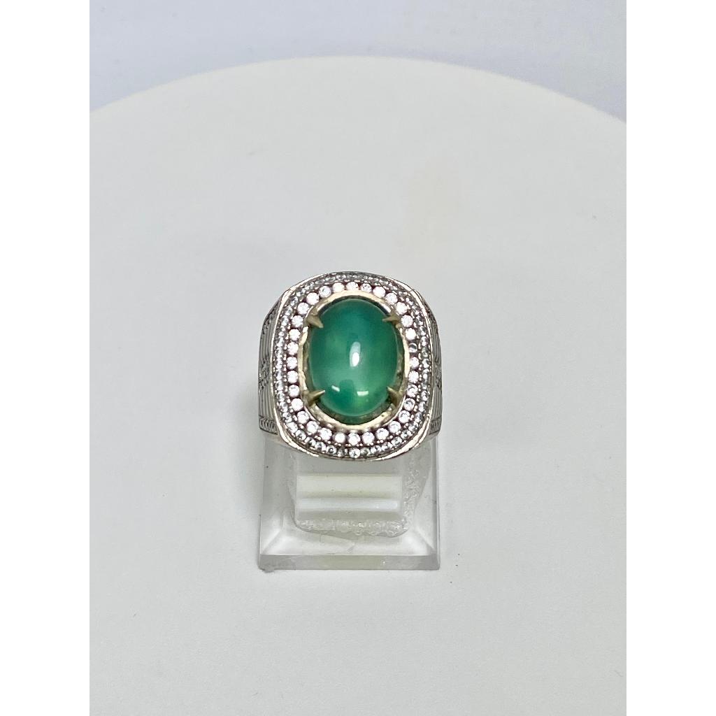 Cincin Batu Akik Bacan Hijau Super Natural