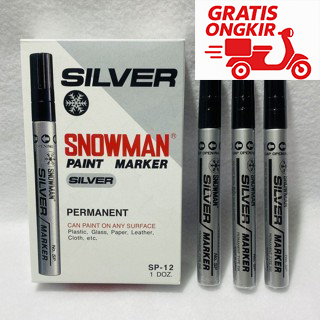 

paint marker snowman sp-12 (12pcs) / spidol silver snowman permanent medium tip