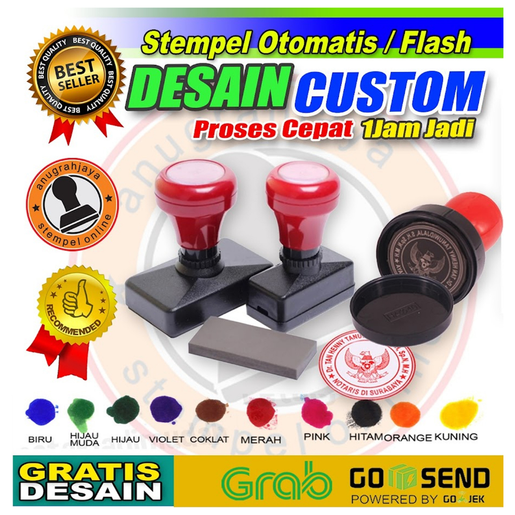 

Cap Stempel Flash Warna GRATIS DESAIN / Stempel Custom/KECIL