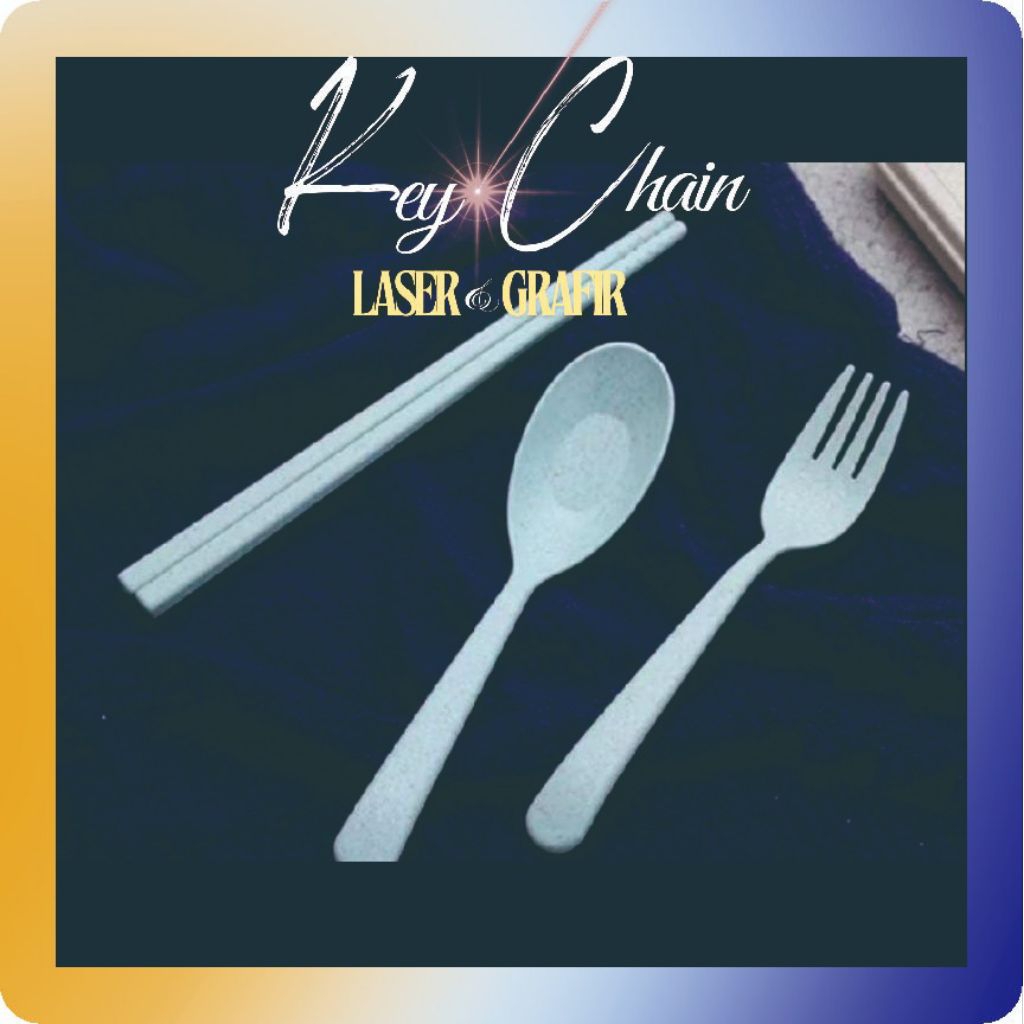 1 set alat makan, berbahan jerami gandum/plastik