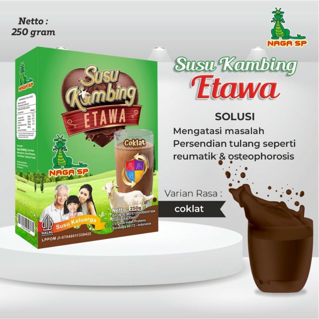 

Susu kambing etawa Naga SP 250g rasa coklat