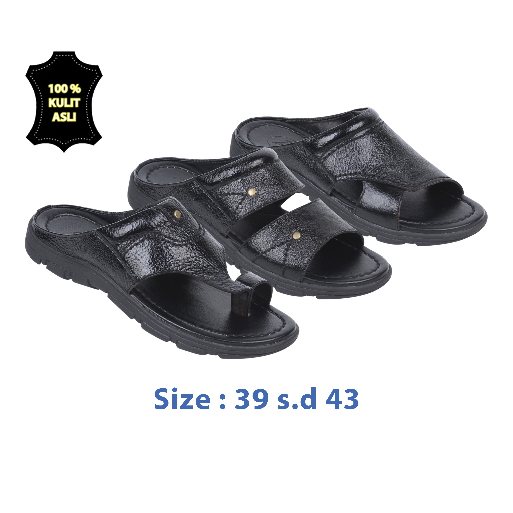Zeintin Sandal Pria Selop Sendal laki Sendal Kulit Pria Casual Kasual BK