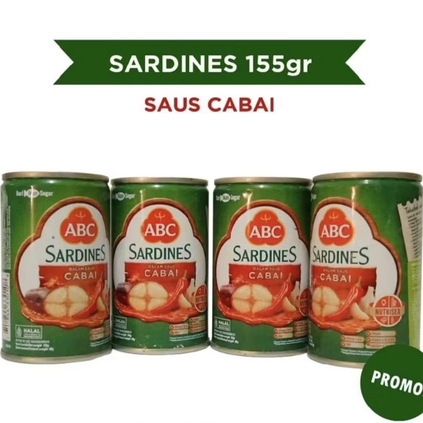 

ABC Sarden Cabai 155 Gram ( paket 4 pcs ) Sardines Abc Cabai