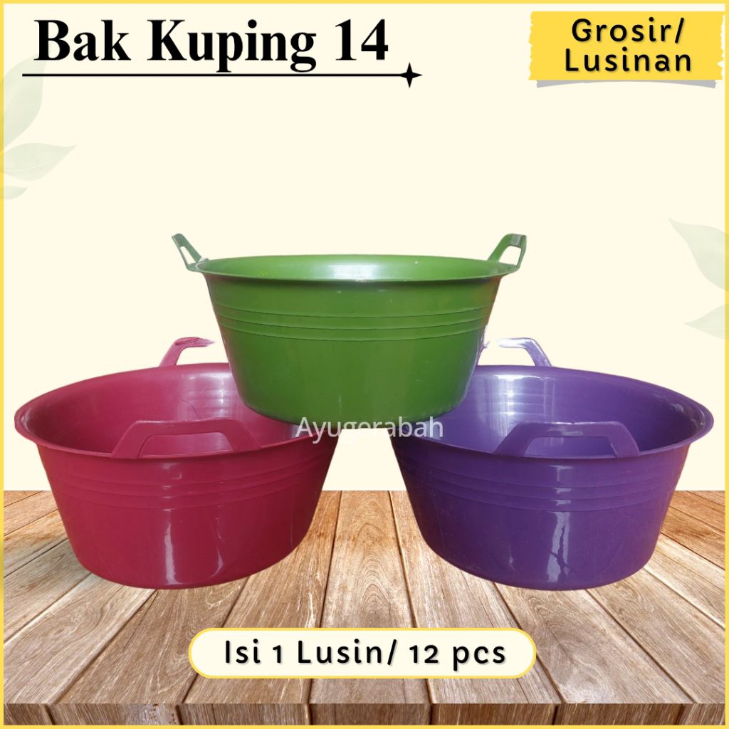 (12 pcs) BAK KUPING 14/ BASKOM HAJATAN SERBAGUNA/BASKOM PLASTIK
