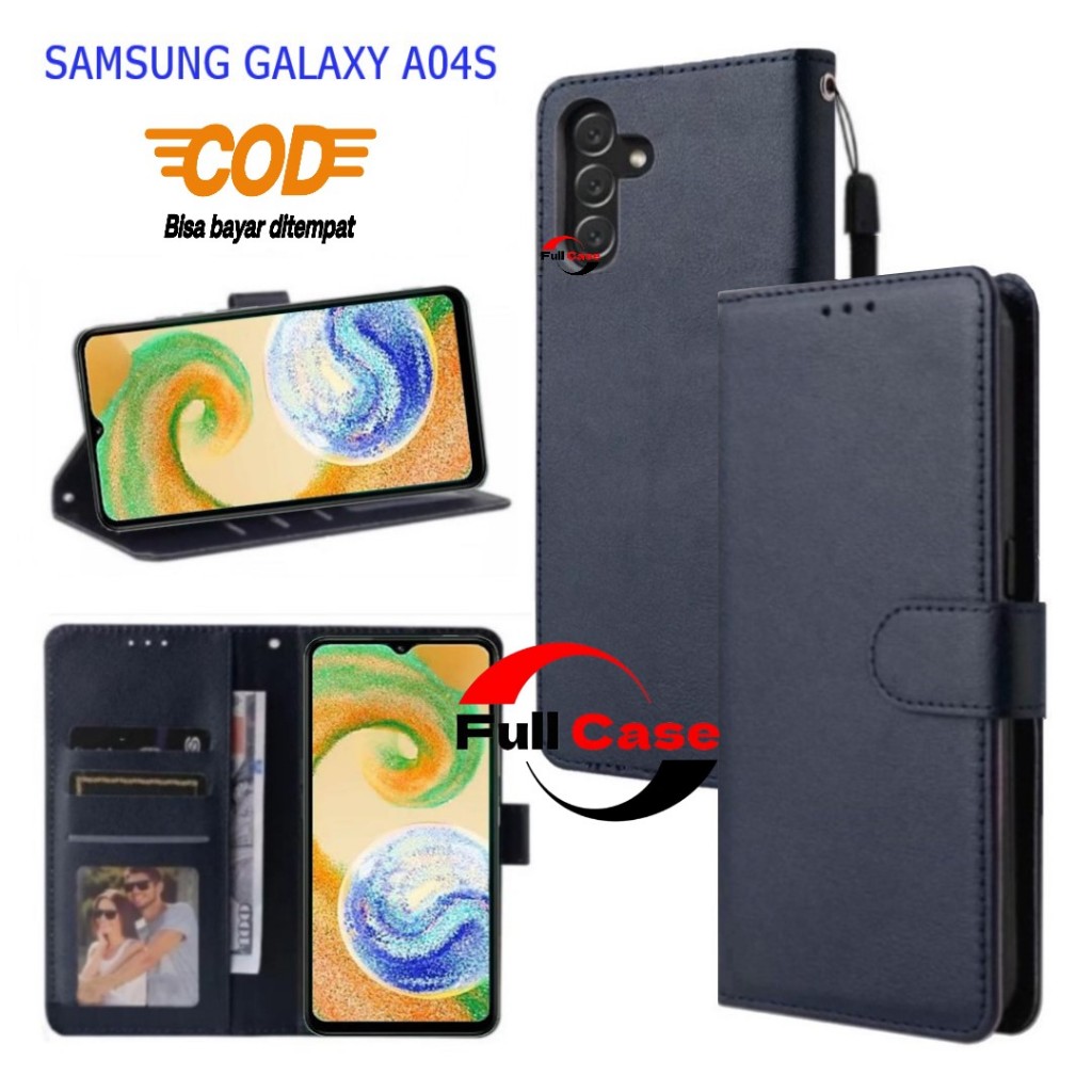 Case hp Ada Tempat Foto Dan Kartu Bisa Di Buka Tutup For Samsung Galaxy A04S  Kesing Wallet Leather 