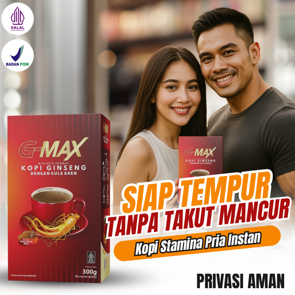 

Kopi G Max Minuman Stamina Pria Dengan Gingseng Pilihan Dan Gula Aren Tahan Lama Halal & Bpom