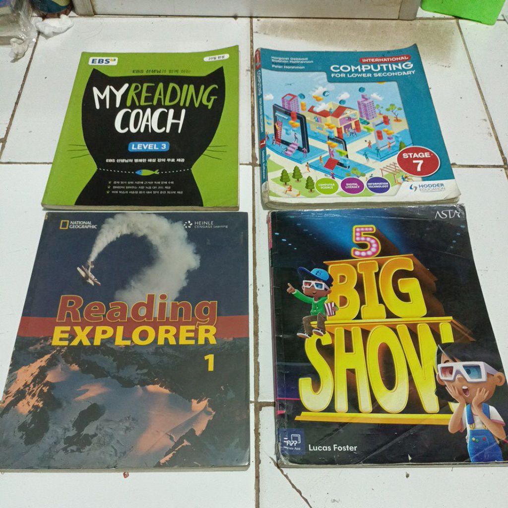 Ori EBS my reading coach level 3. International  Computing for lower secondary stage 7. National geo