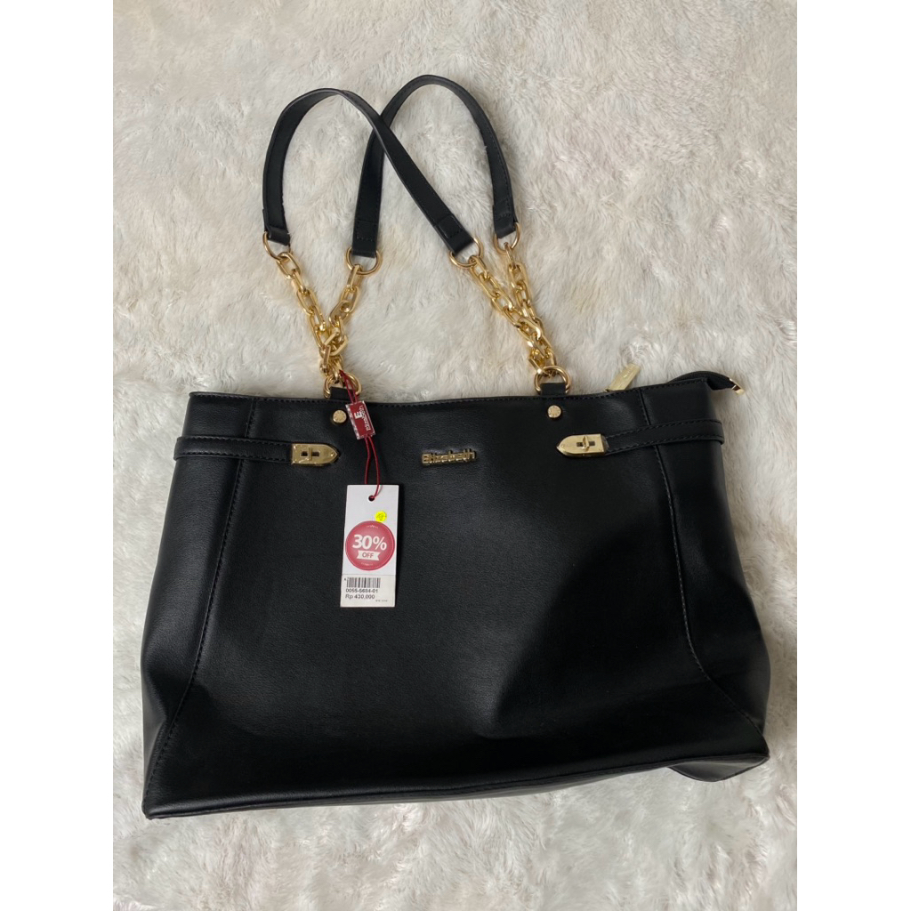 [MASIH BARU] Tas Elizabeth Tas Totebag Shoulder Bag Warna Hitam Ada Tag nya 100% Original