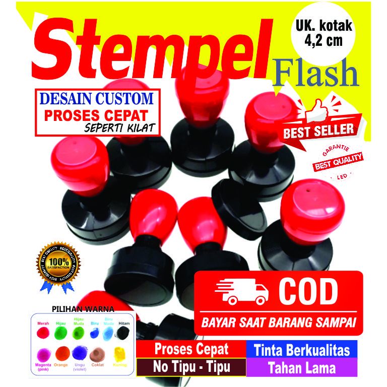 

[30 MENIT JADI] STEMPEL FLASH / STEMPEL CUSTOM / STEMPEL BULAT 4,2 CM / STEMPEL WARNA / CAP