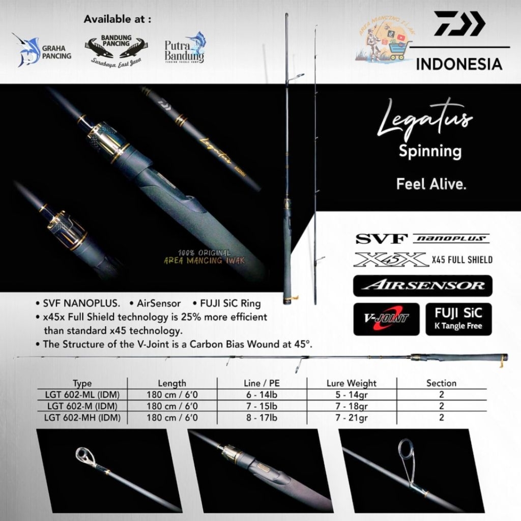 Joran DAIWA LEGATUS 602/180CM Galapung Galatama - Exclusive