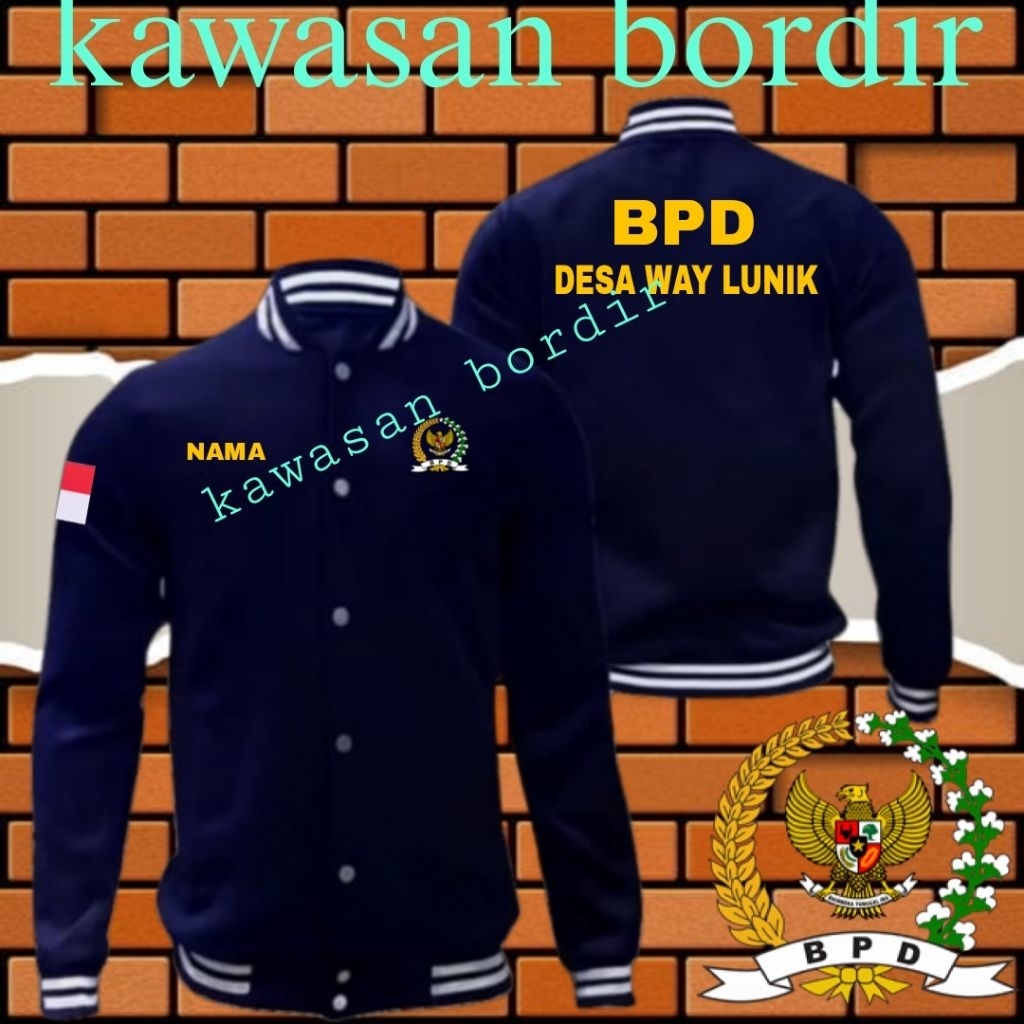 Terbaru jaket BPD badan permusyawaratan desa baseball BPD seragam BPD bisa custom/request nama /daer