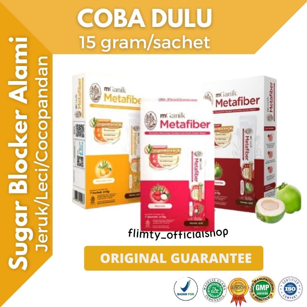 

[COBA DULU] mGanik Metafiber Travel Size, rasa Jeruk/Leci/Cocopandan, 15 gram/sachet, BPOM ASLI