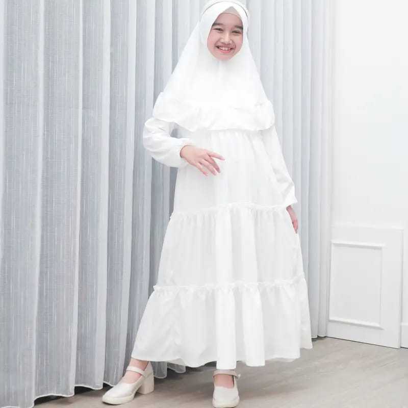 GAMIS COUPLE IBU DAN ANAK / GAMIS ANAK BAHAN CRINGKLE MIX BROKAT USIA 2-10 TAHUN ( HARGA SATUAN ) GA