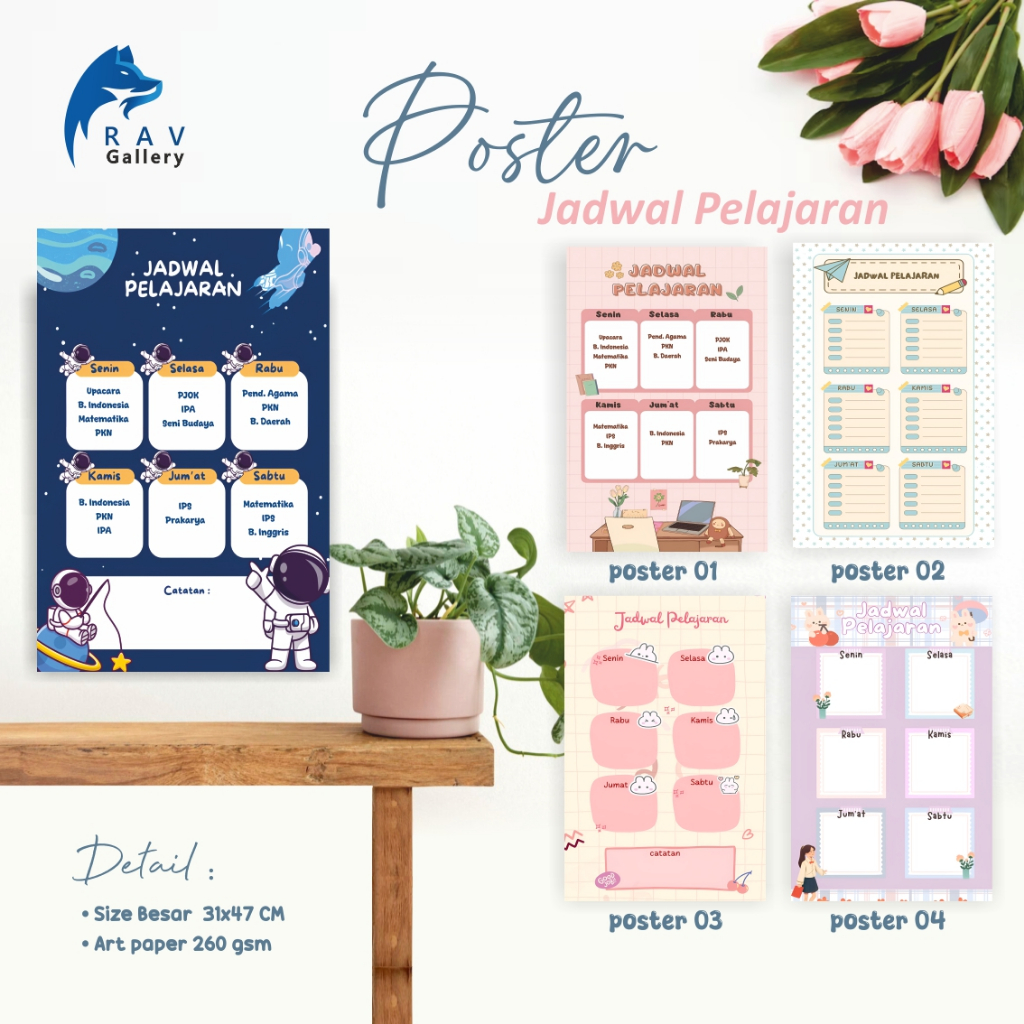 

CETAK POSTER JADWAL PELAJARAN SIZE JUMBO A3+