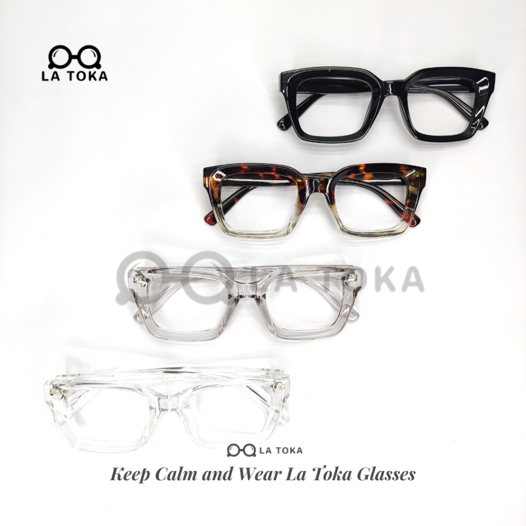 La Toka | Frame Kacamata Kotak | Suko - LT901 ( Normal / Minus & Cylinder - Photocromic / Bluecromic