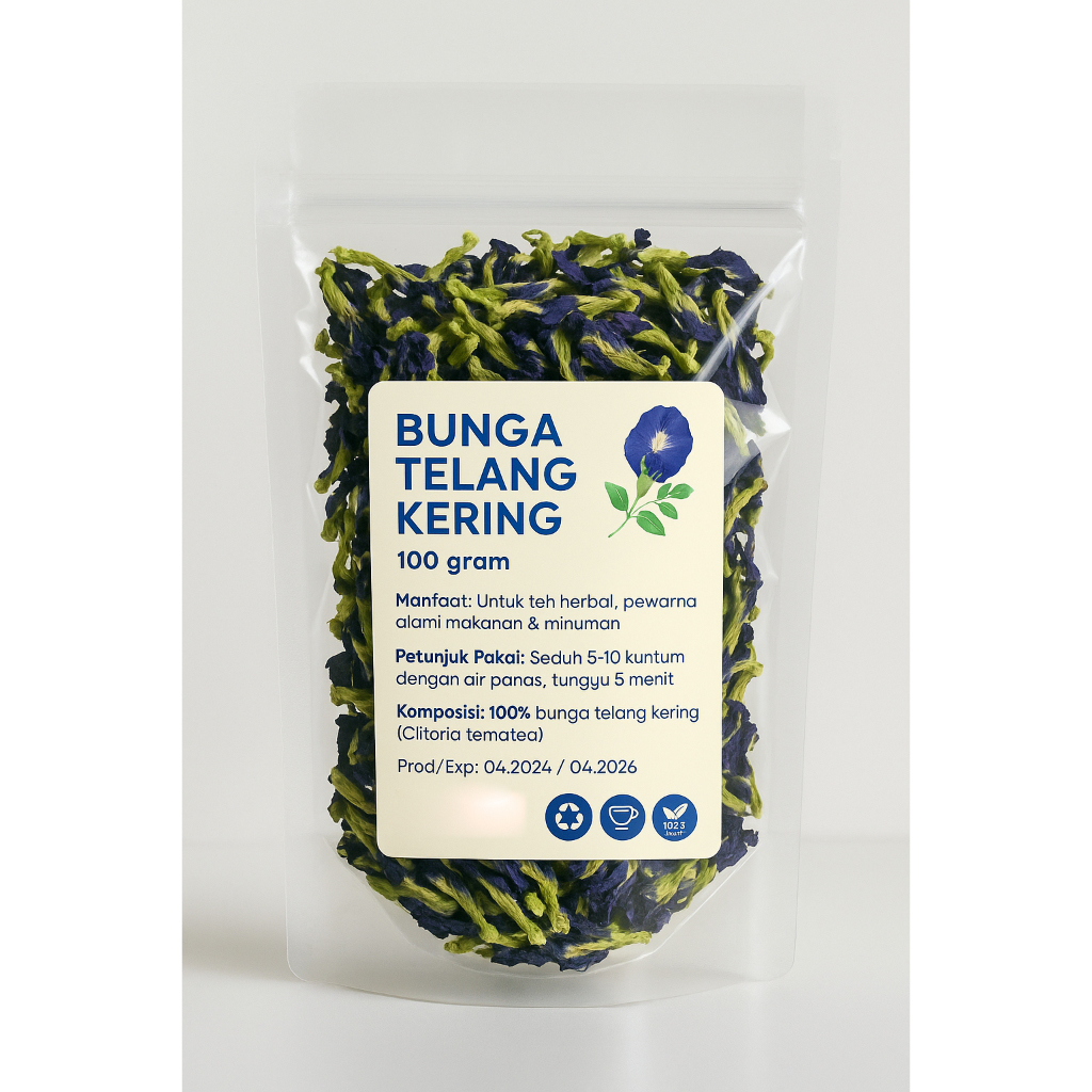 

BUNGA TELANG KERING 100 GRAM / TEH HERBAL ALAMI KAYA MANFAAT / ORIGINAL 100% BERKUALITAS