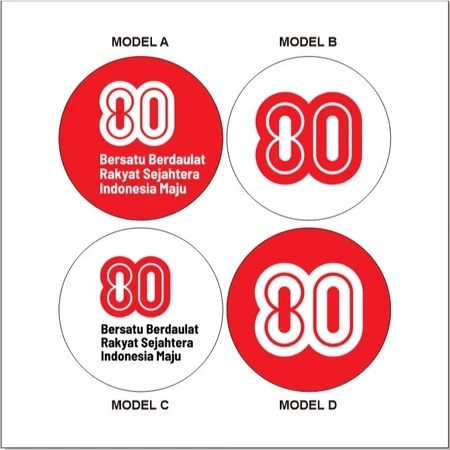 

STIKER VINYL BULAT LOGO HUT RI KE 80 ( UKURAN BISA CUSTOM )