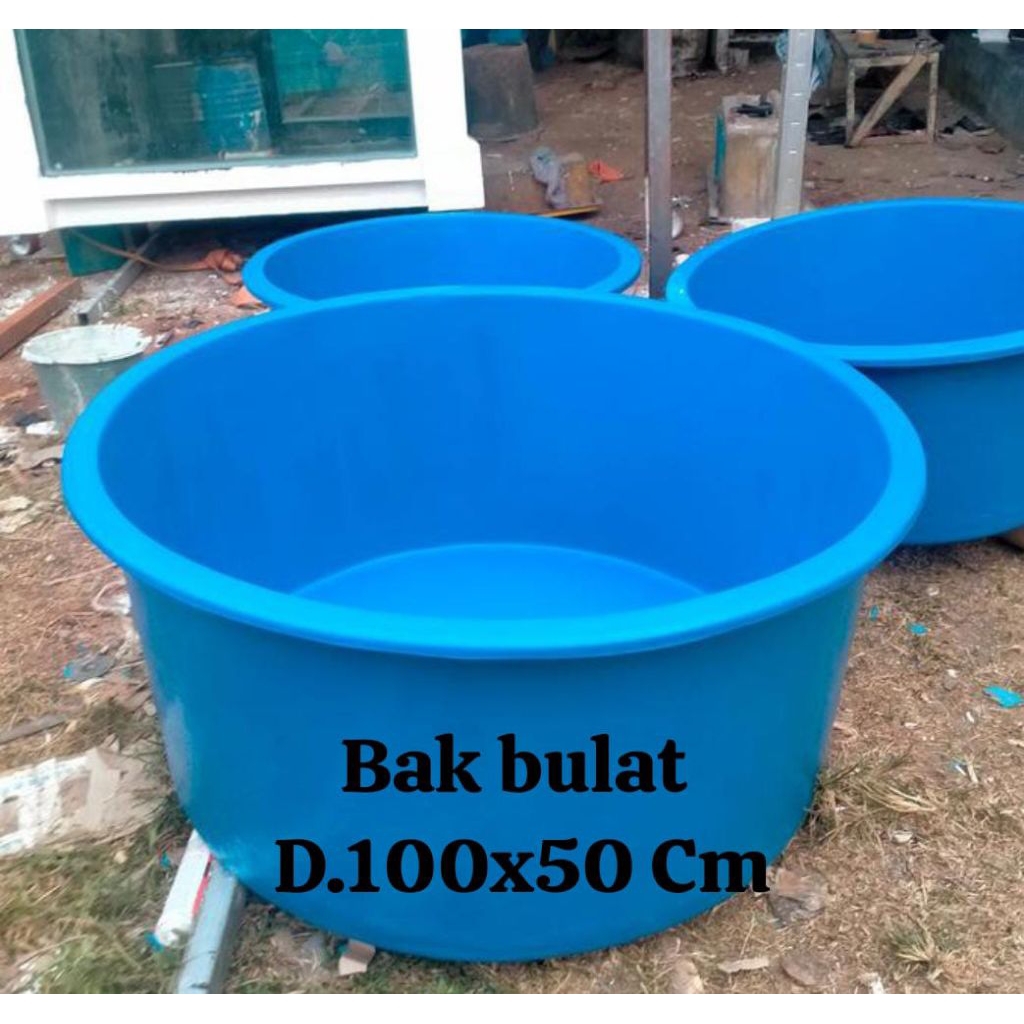 Dapatkan Bak bulat Fiber glass ikan Dia 100x50 cm kolam bulat kokoh