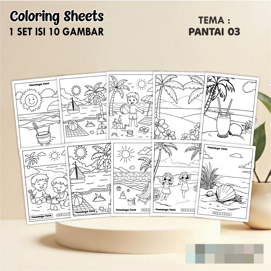 

KERTAS GAMBAR MEWARNAI TEMA PEMANDANGAN - LEMBAR COLORING SHEETS FOR KIDS ISI 10 LEMBAR [A4] READY