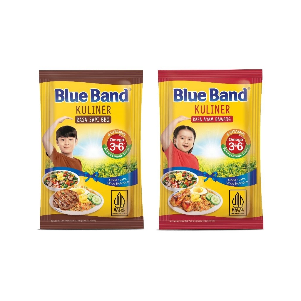 

BlueBand Kuliner dengan 2 rasa menarik; Ayam Bawang dan Sapi BBQ yang cocok untuk aneka variasi Telur, Nasi & Mie Goreng, Aneka Tumisan, Aneka Bakaran 40GR