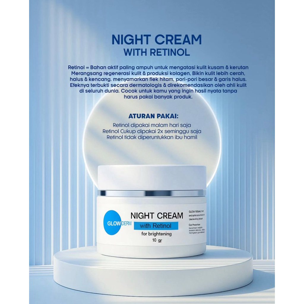 retinol white night cream glowderm