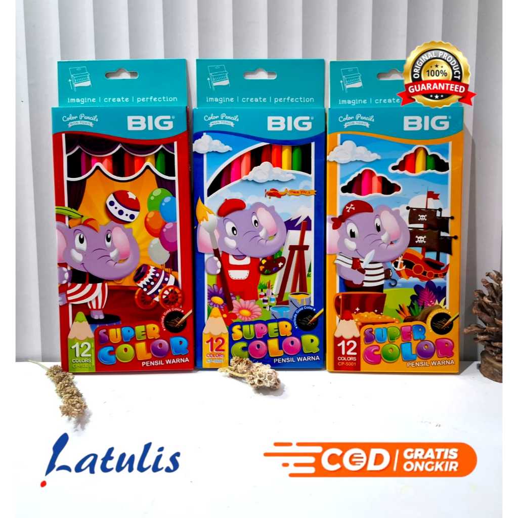 

Pensil Warna BIG Panjang 12W/Pulas Warna Anak