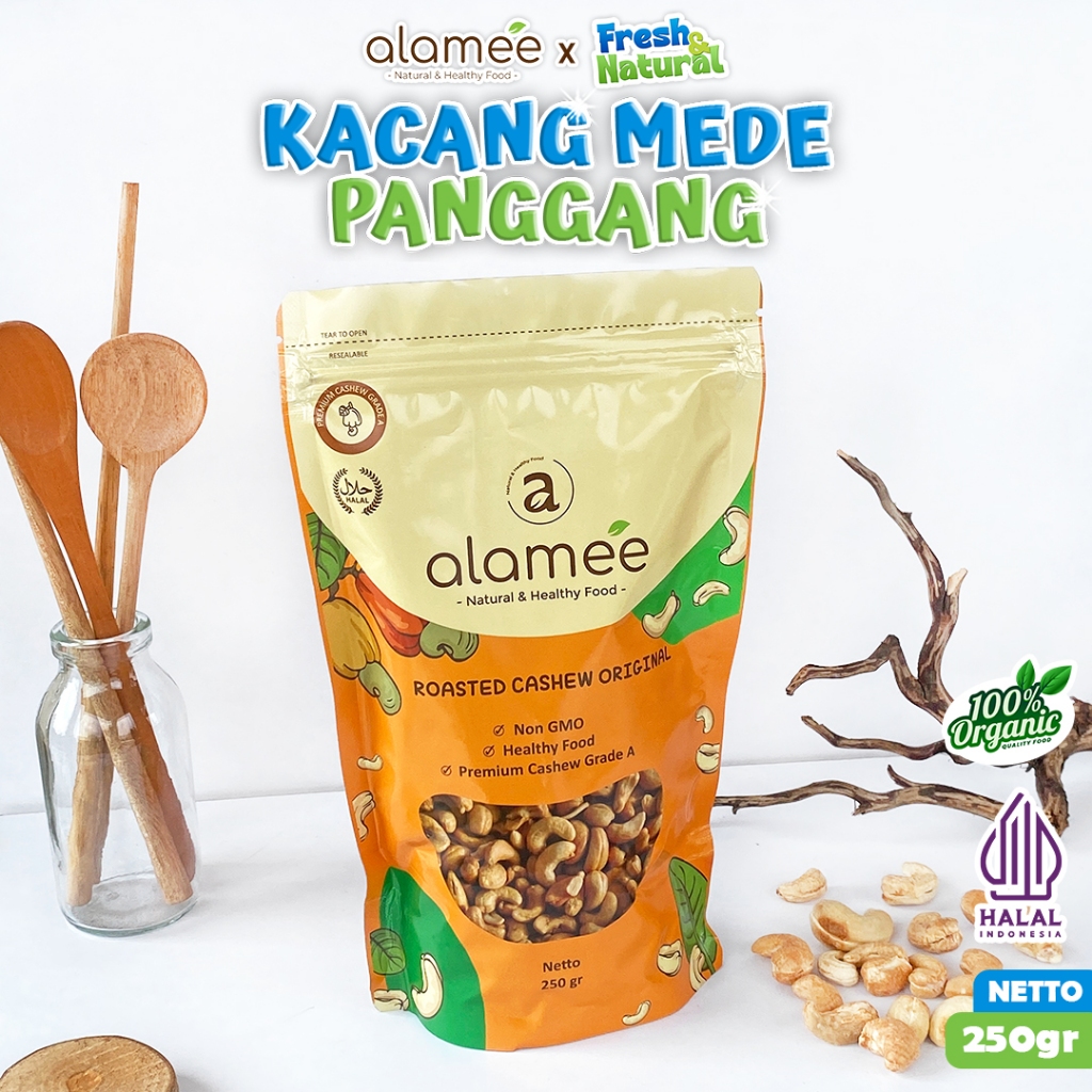 

Kacang Mede Mete Mente Cashew Panggang Roasted Oven Original Premium Grade A Utuh Matang Asli Crispy Kemasan Siap Makan Toples Tawar fresh and natural