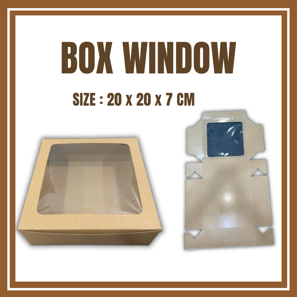 

Box Window Kotak Kue Kotak Nasi Uk 20 x 20 x 7 CM / Kotak Nasi - Kotak Kue Bolu full laminasi kualitas premium