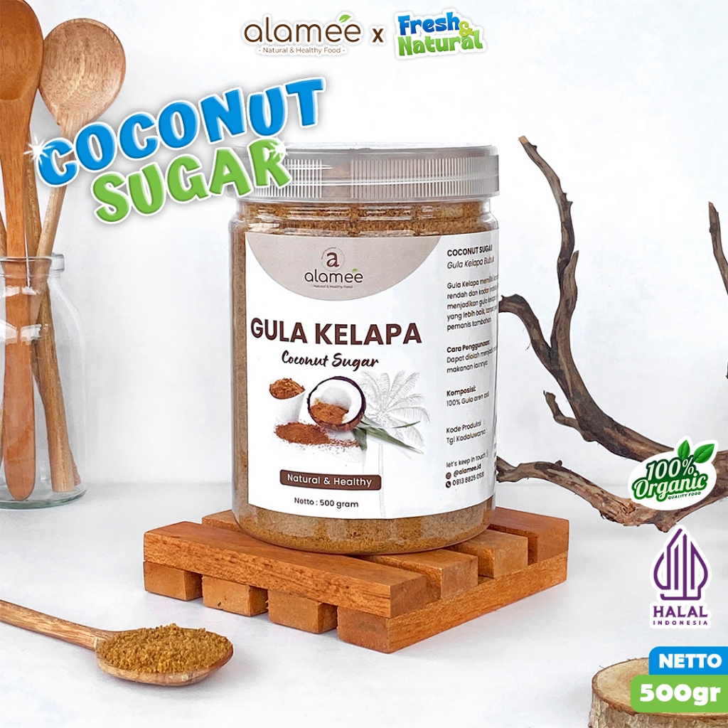 

ALAMEE Gula Semut Kelapa Organik Asli Bubuk Coconut Sugar Premium Powder Natural Organik Organic fresh and natural