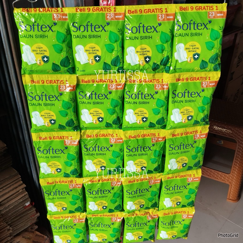 SOFTEX RENCENG daun sirih 23cm ( isi 10 sachet )