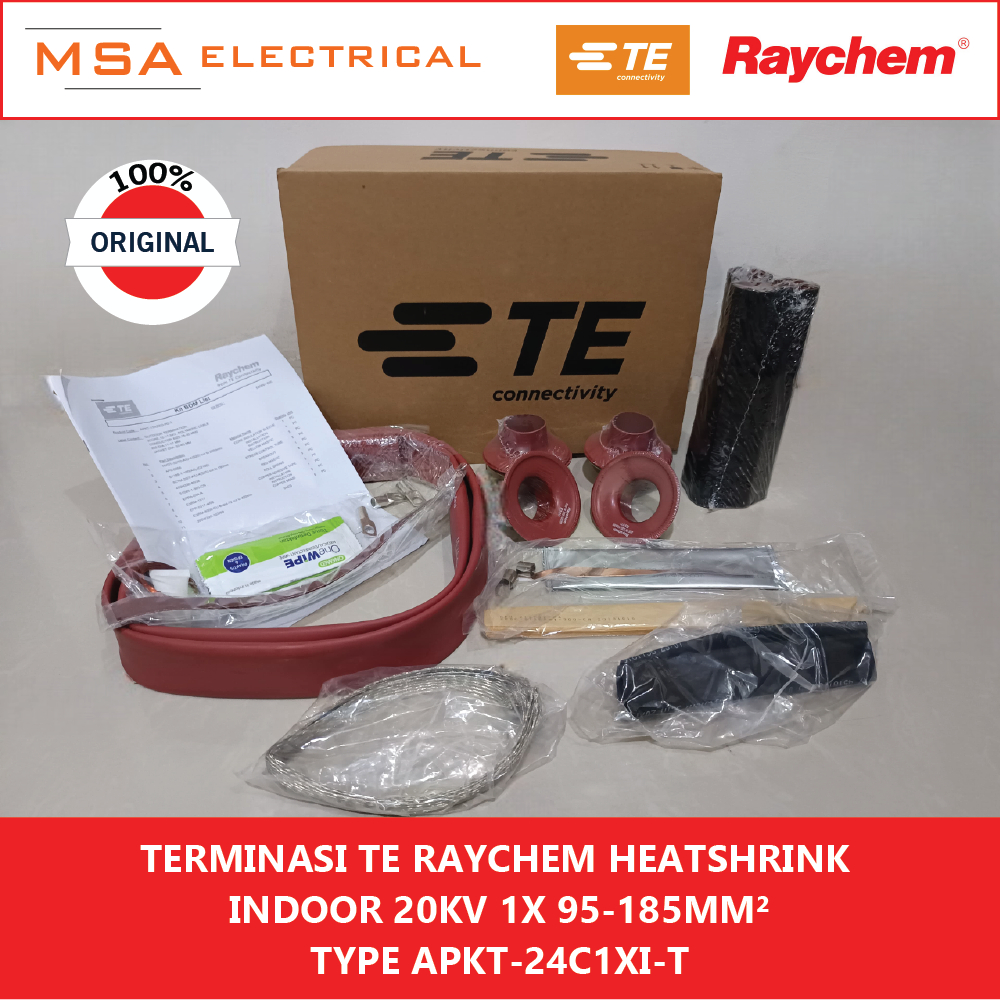 APKT-24C1XI-T // Terminasi TE Raychem Indoor Heatshrink Kabel Listrik 20 kV  - 1 X 95-185 mm²