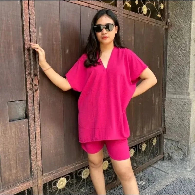 One Set Pajamas Andin Crinkel PREMIUM//Setelan Baju CRINKEL ANDIN Wanita Dewasa TERBARU