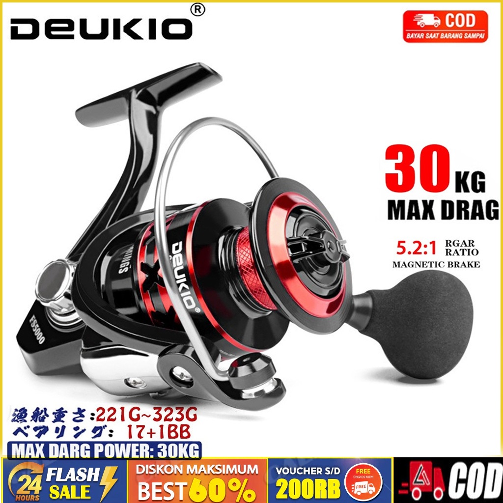 DEUKIO FS2000-7000 Fishing Reel Metal Bait Reel Fshing Rod Set Spinning Reel Fishing Set Accessories