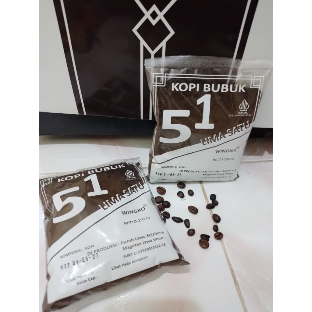 

Kopi bubuk Lima Satu 250gr kopi lelet