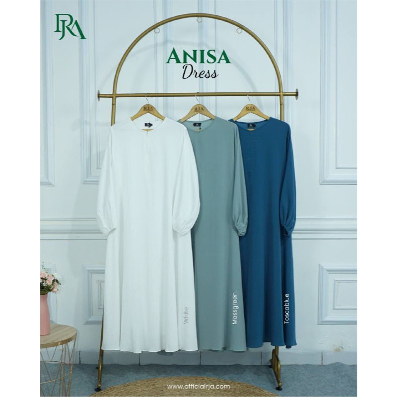 Anisa Dress  Gamis Polos manset karet