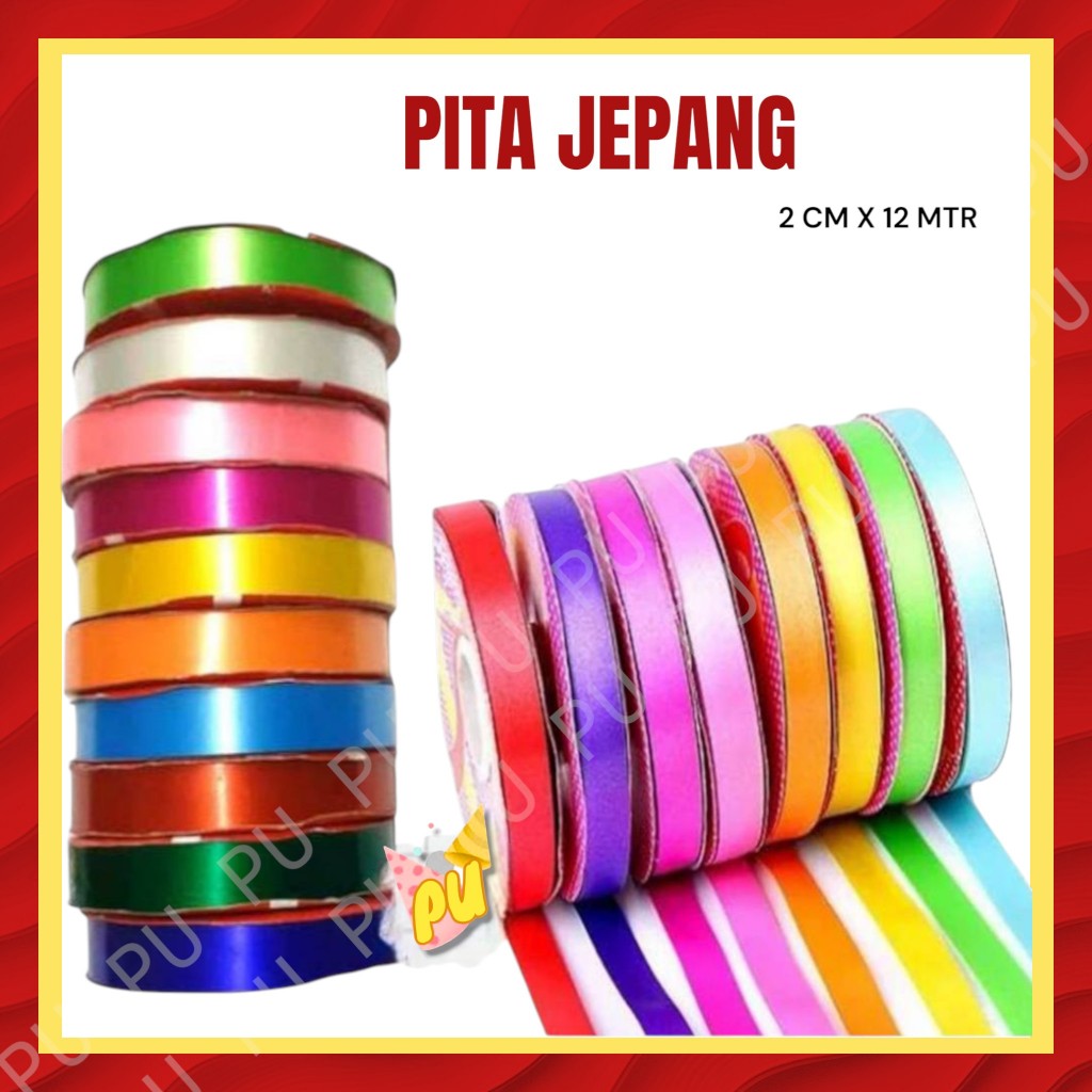 Pita jepang pita plastik pita kado untuk bungkus kado pita balon pita jepang 2 cm